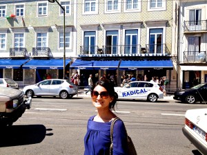 Look for the blue awning of the pastry shop