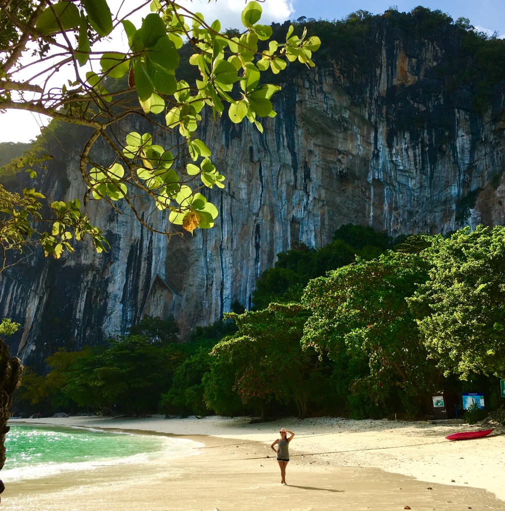 Feeling tiny amidst the cliffs on Koh Hong