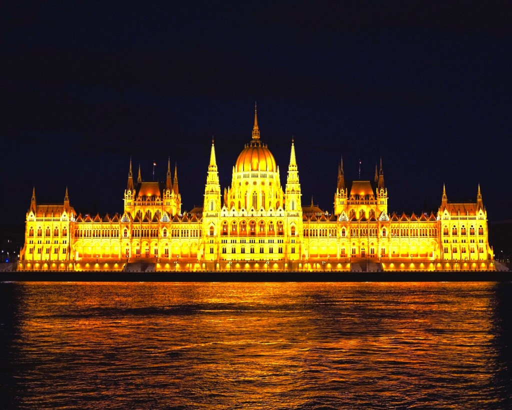 Hungarian Parliament Building at Night