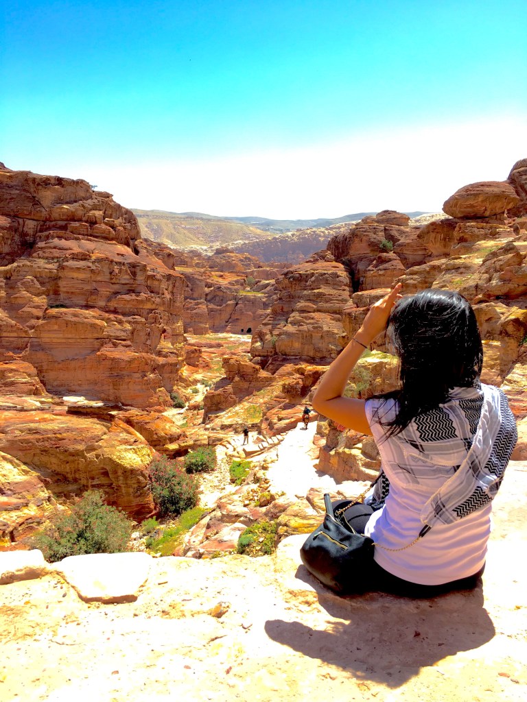 Taking a break during my hike to the Monastery to take in the magnificent views