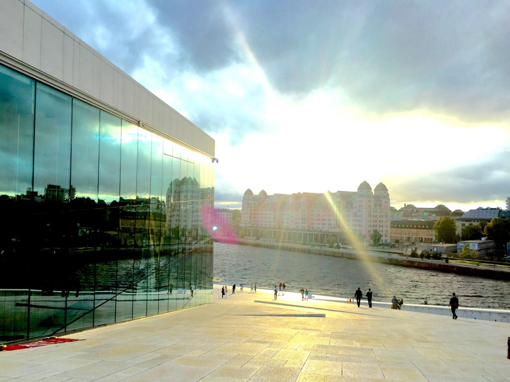 Sunset at Oslo Opera House
